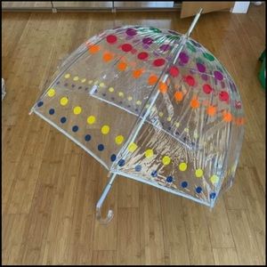 Clear Rainbow Polka Dot Umbrella by Totes